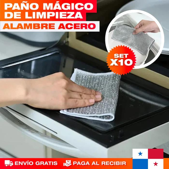 🚨OFERTA 2x1🚨: Set de Paños de Acero | Quita Grasa | Brilla Sin Rayar | Reutilizables